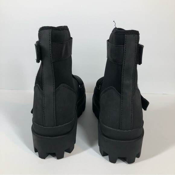 ASOS Black Chelsea Boots Scuba With Strapping Chunky Sole Size 10 - Picture 5 of 8